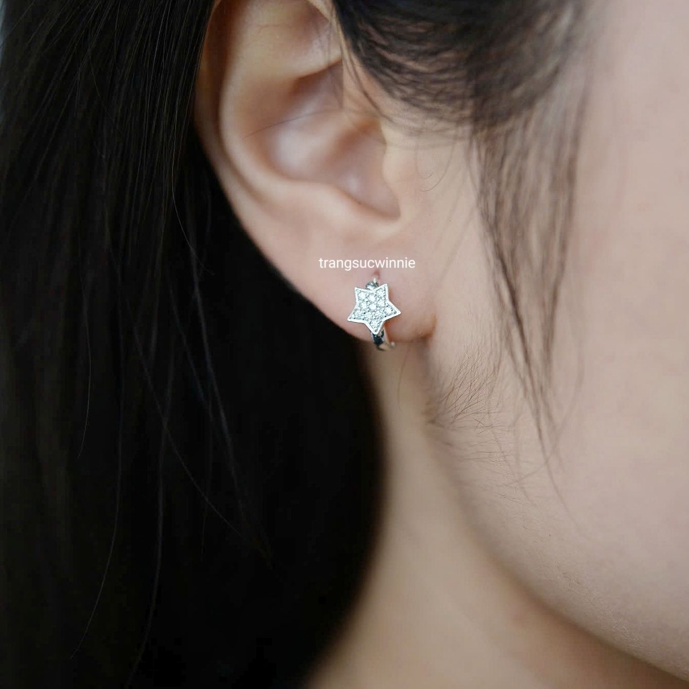 Hoa tai Bạc S925 Khoen Sao