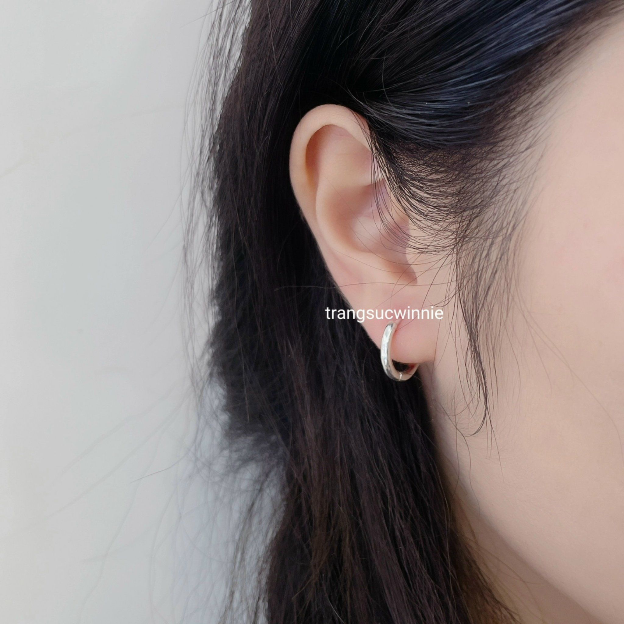Hoa tai Bạc S925 Khoen trơn