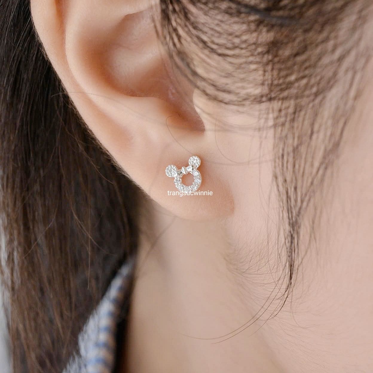 Hoa tai Bạc S925 Mickey