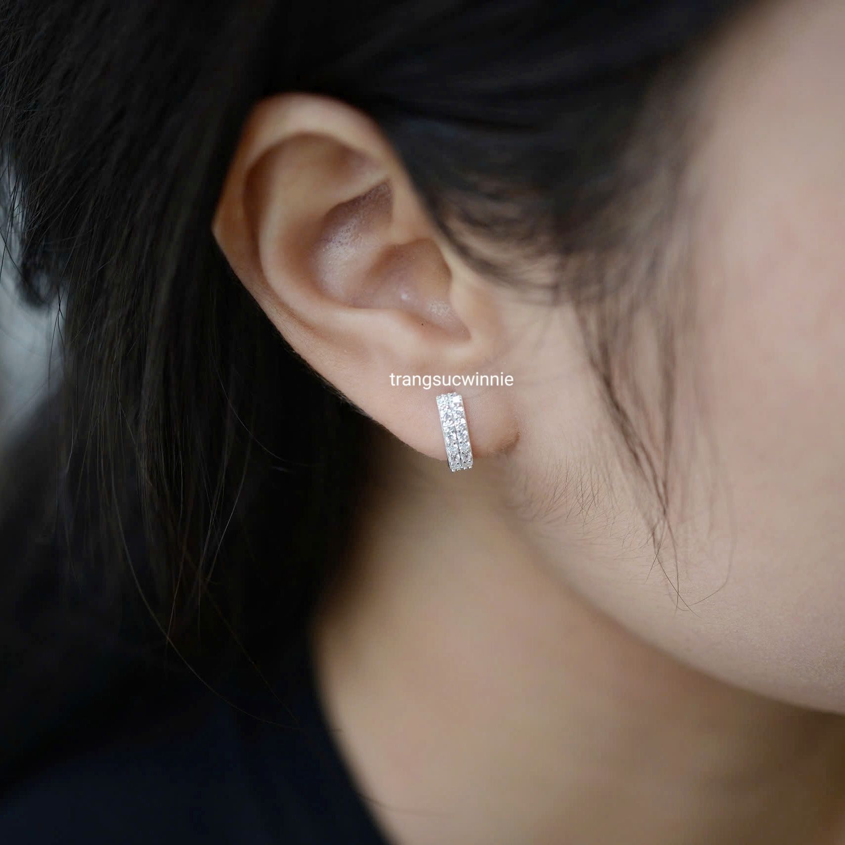 Hoa tai Bạc S925 U Zircon