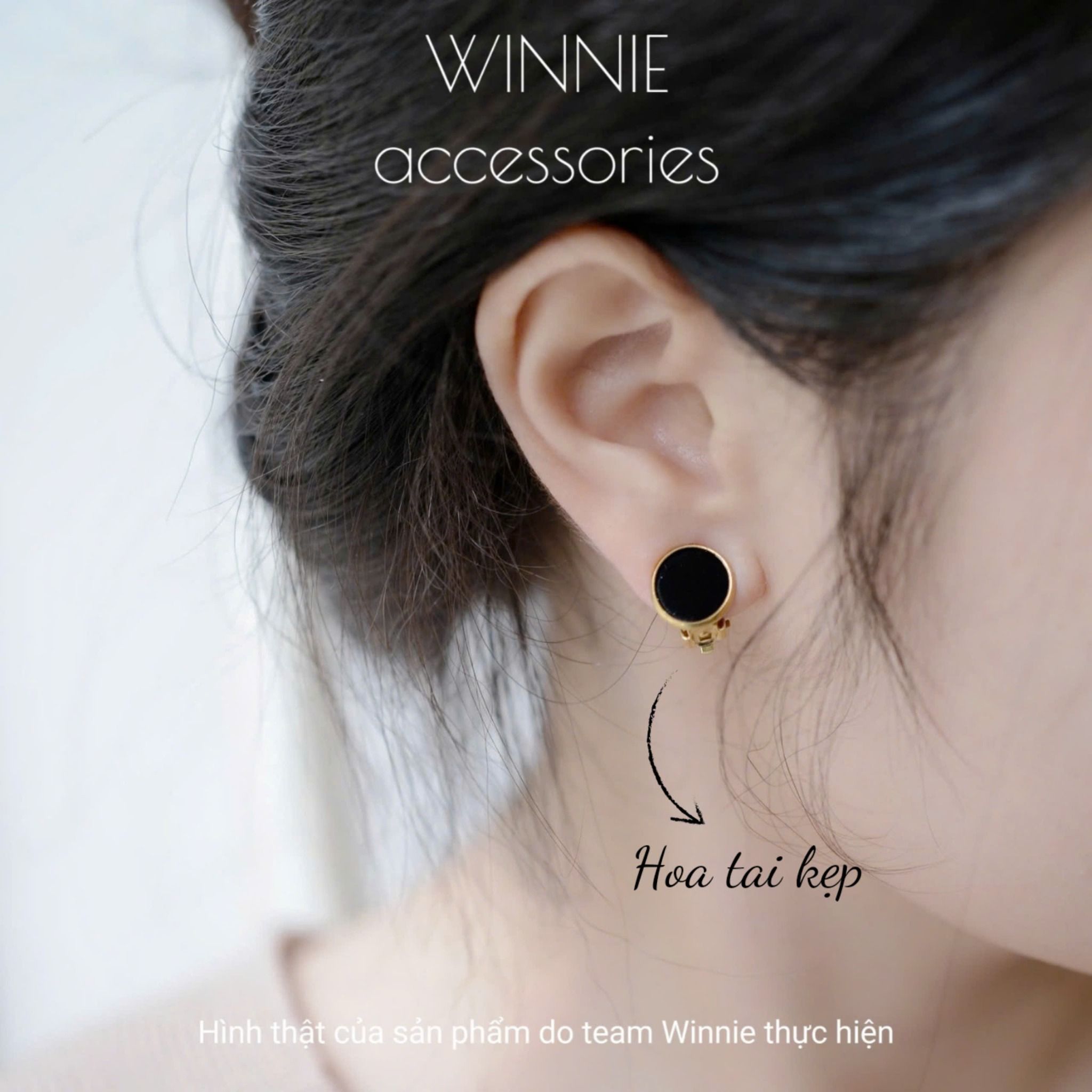 Hoa tai titan Black earcuff