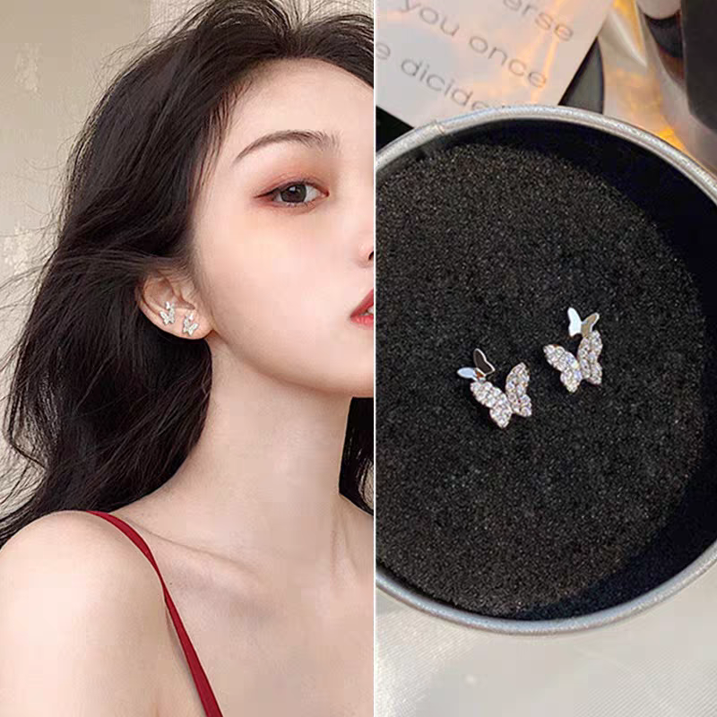 Hoa tai Bạc S925 Diamond Butterfly