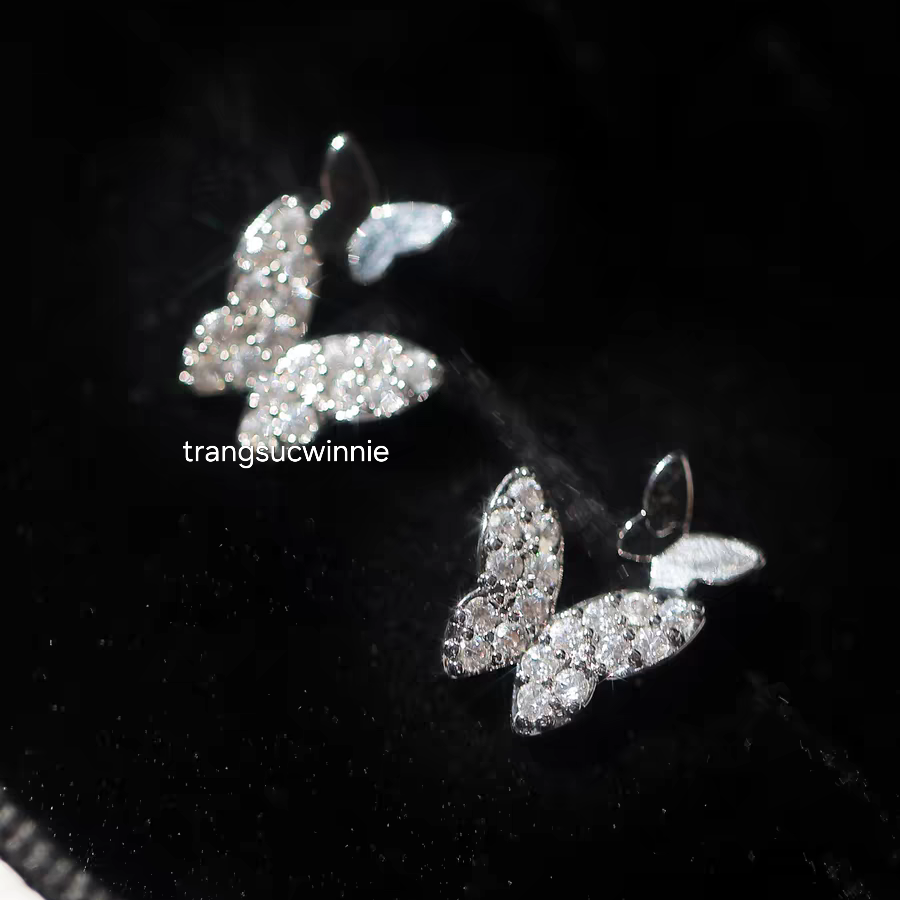 Hoa tai Bạc S925 Diamond Butterfly