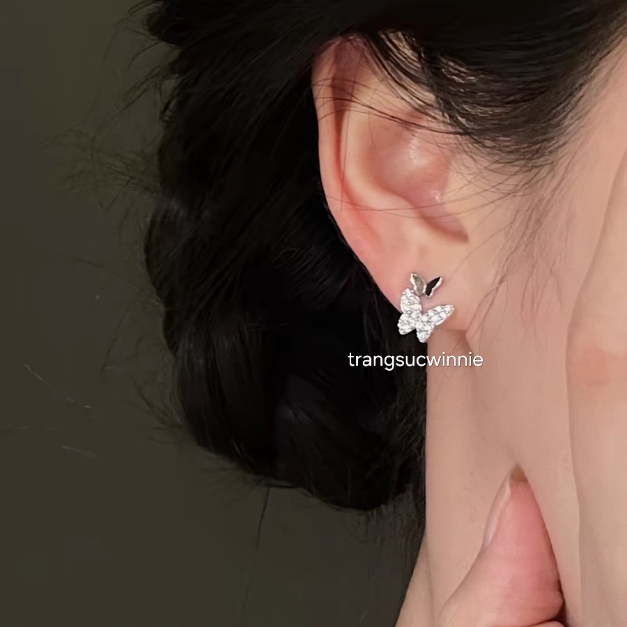 Hoa tai Bạc S925 Diamond Butterfly