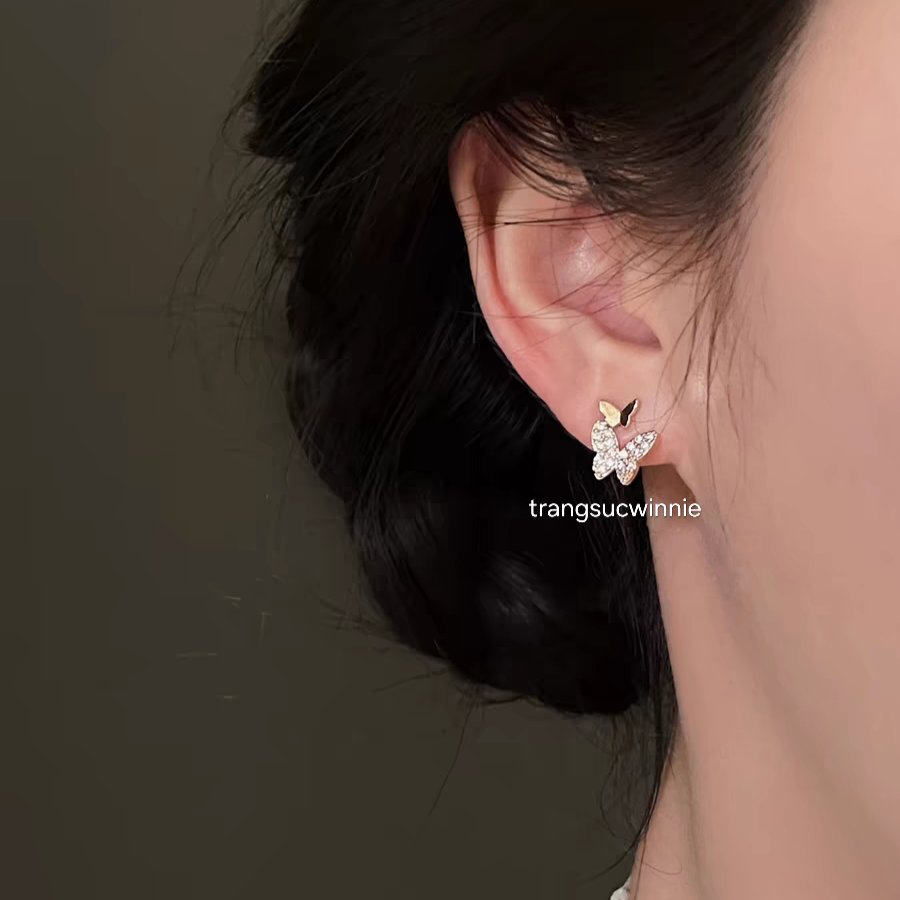 Hoa tai Bạc S925 Diamond Butterfly