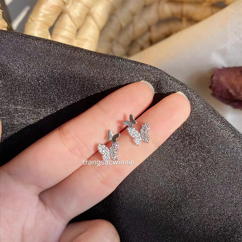 Hoa tai Bạc S925 Diamond Butterfly