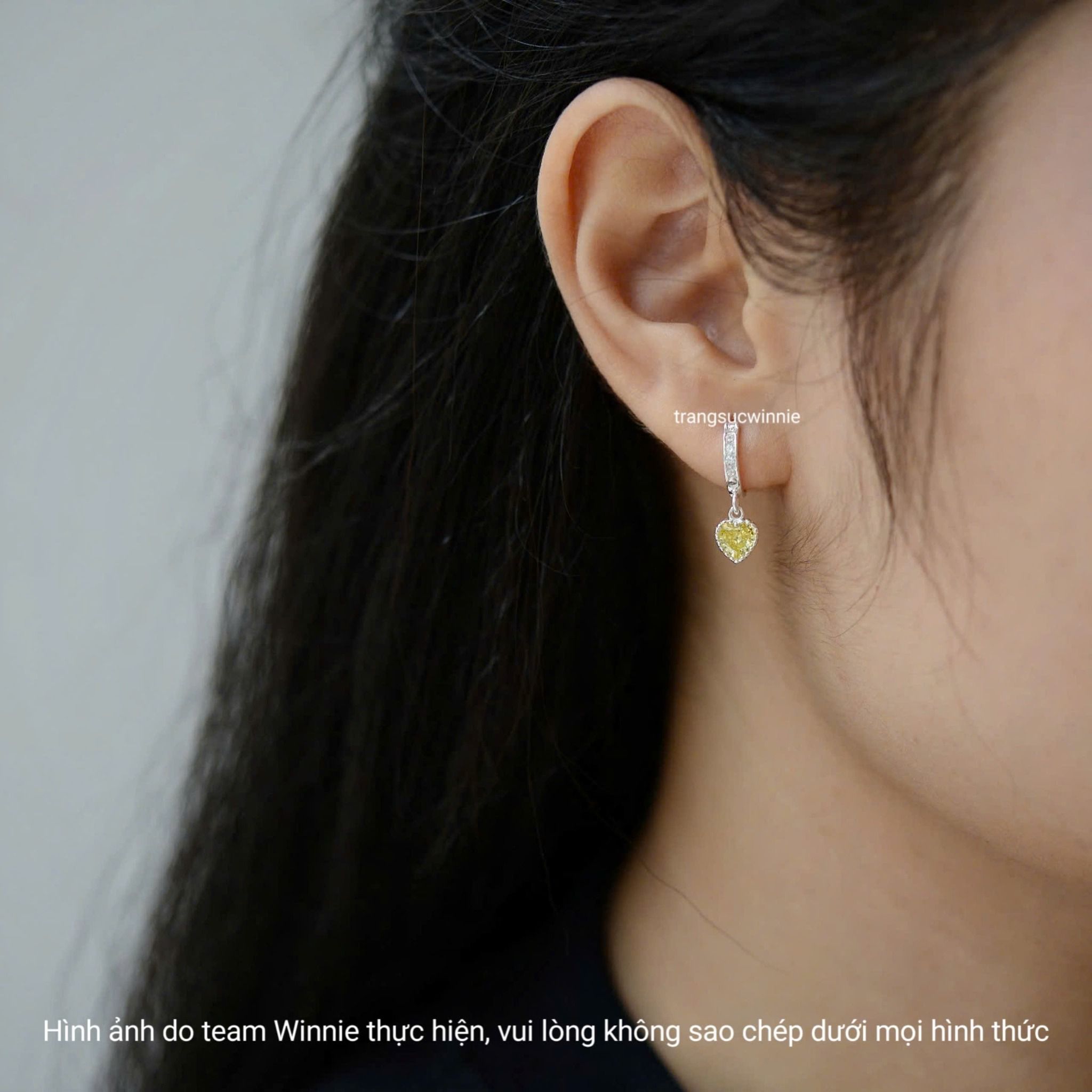 Hoa tai Bạc S925 Khoen Color heart