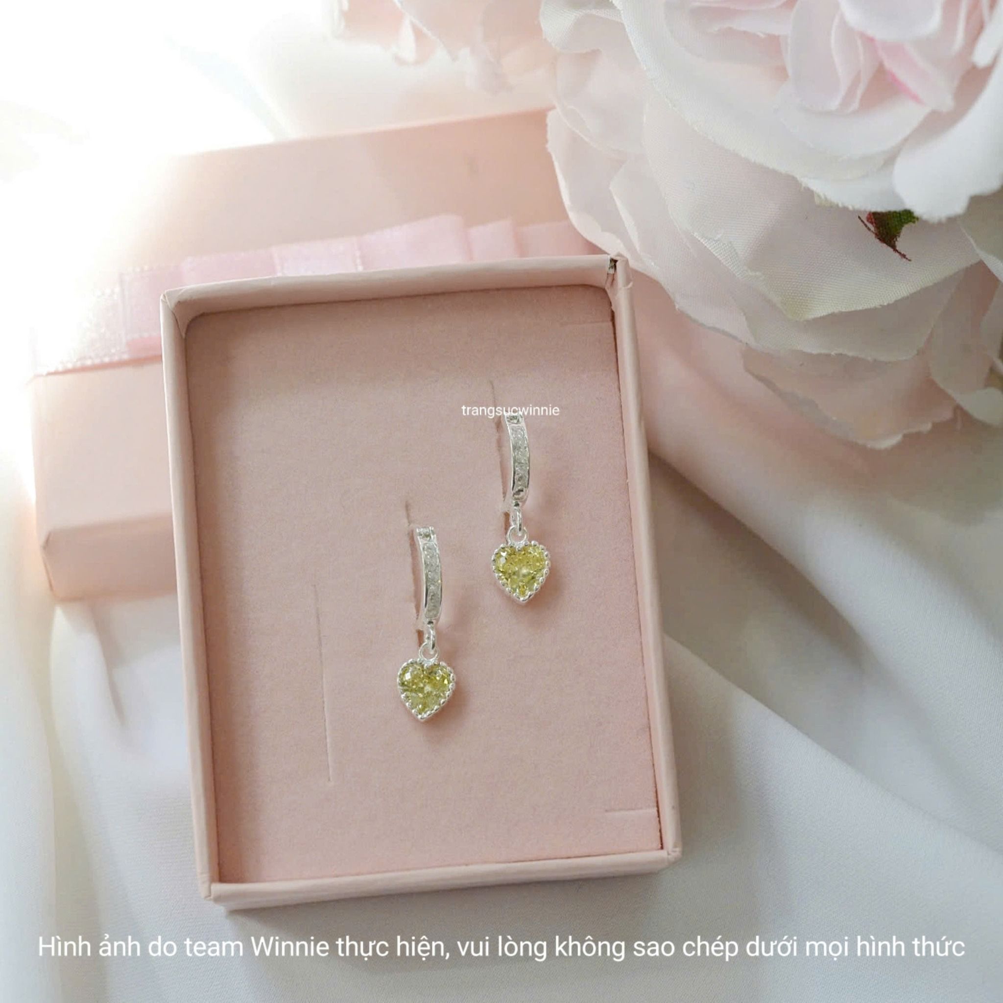 Hoa tai Bạc S925 Khoen Color heart