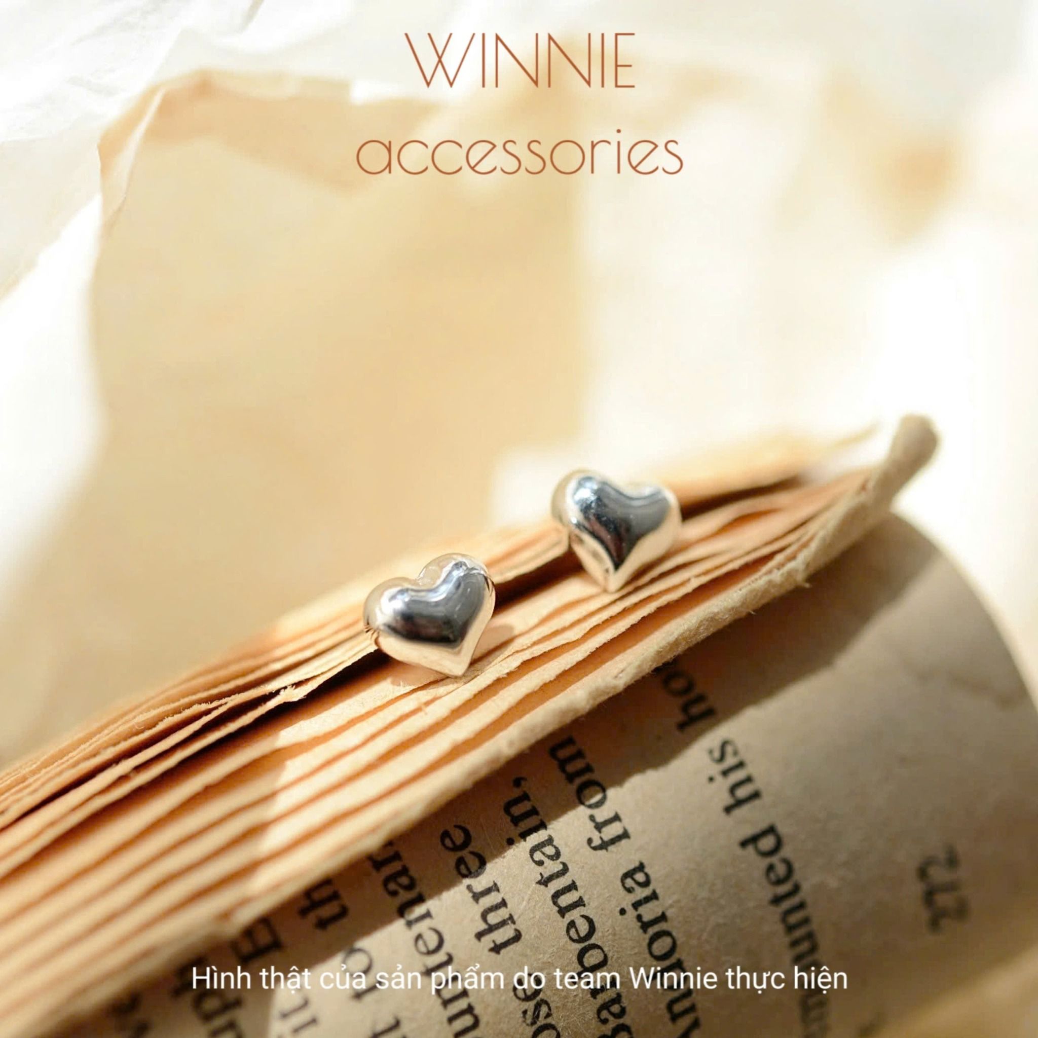 Hoa tai Bạc S925 Tim ú