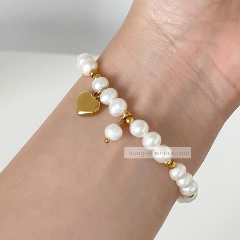 Lắc tay tiffany pearl