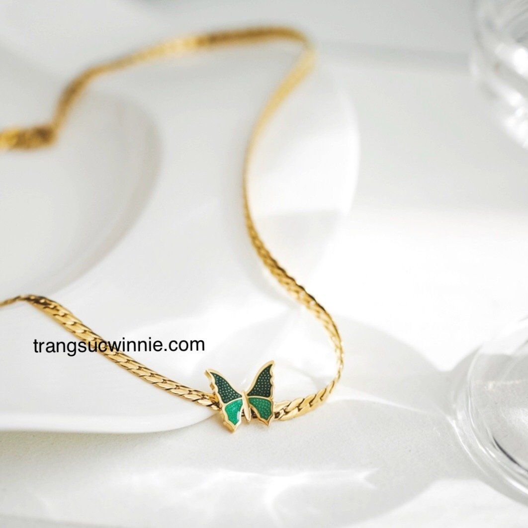 Dây chuyền titan Green Butterfly