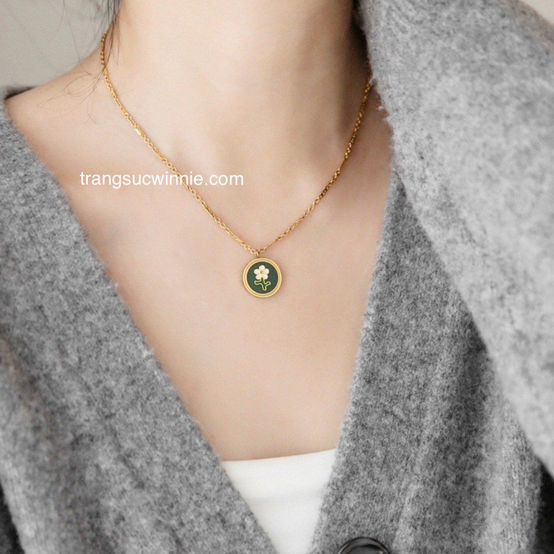 Dây chuyền titan Green Daisy