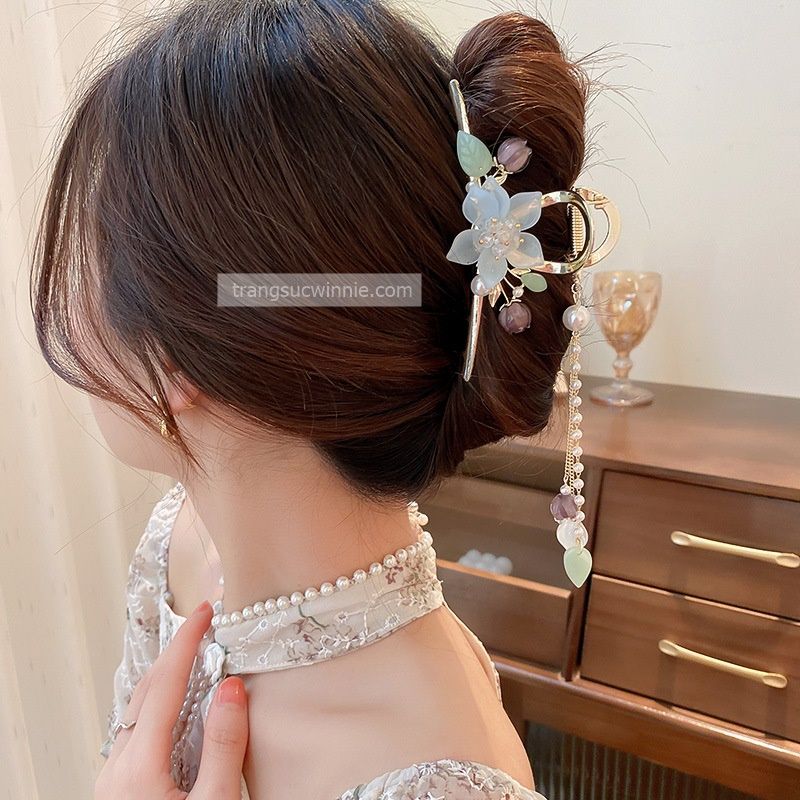 Kẹp tóc Hoa sen xanh