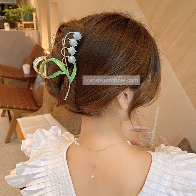Kẹp tóc lan chuông xanh