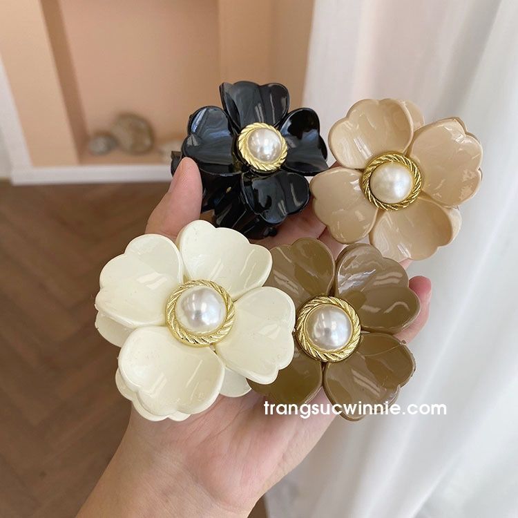 Kẹp nửa Hoa 4 cánh nâu
