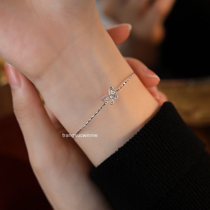 Vòng tay Bạc S925 Kiềng Bướm Pastel