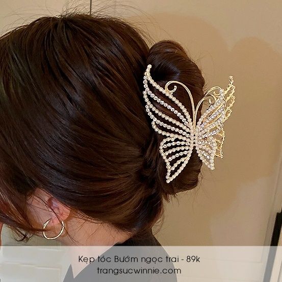 Kẹp tóc Bướm ngọc trai