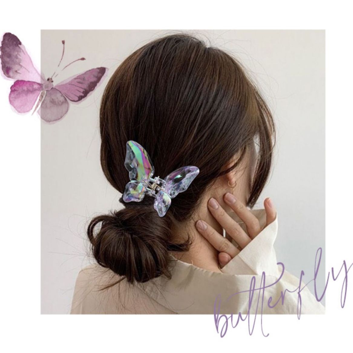 Kẹp tóc Bướm Crystal