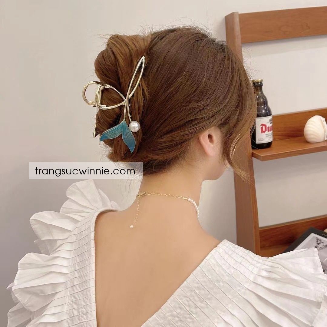 Kẹp tóc Đuôi cá xanh