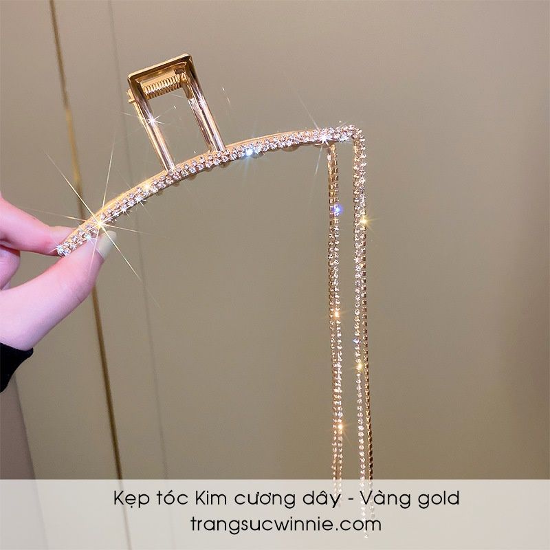 Kẹp tóc Kim cương dây vàng