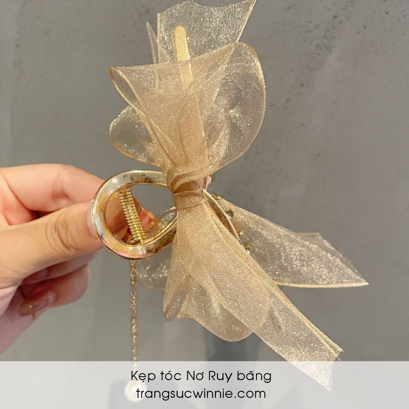 Kẹp tóc nơ Ruy băng