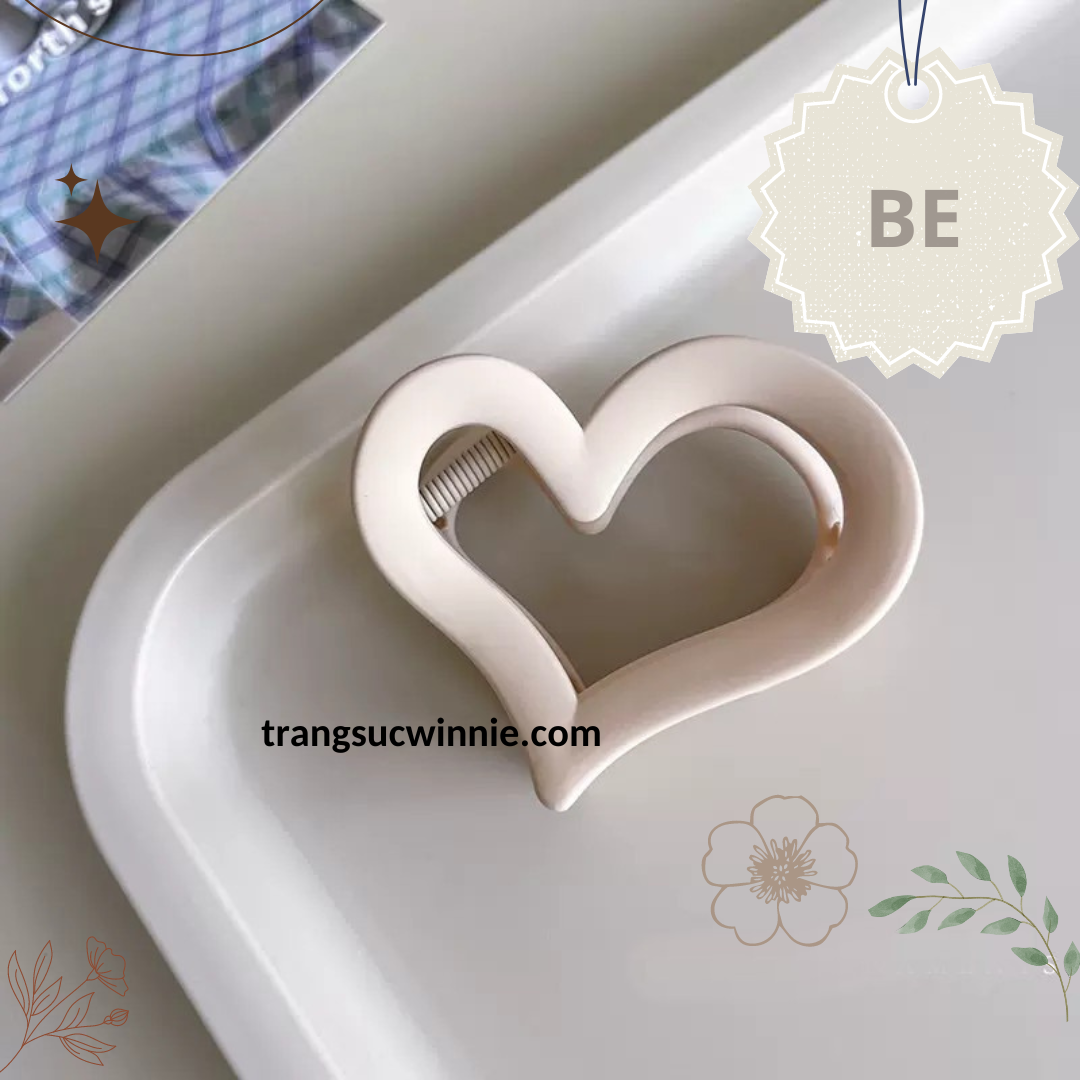 Kẹp tóc Tim nhám