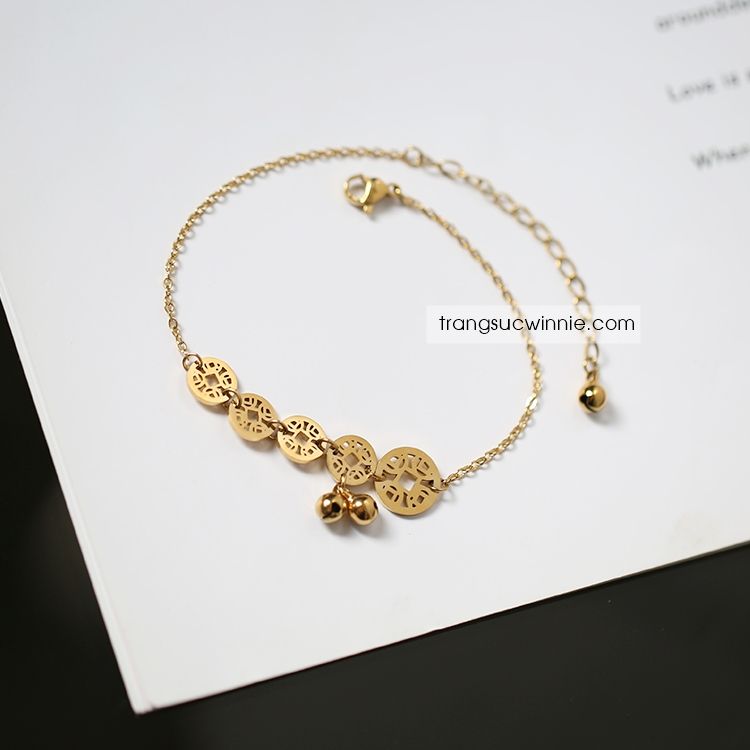 Lắc chân titan 5 đồng xu VG