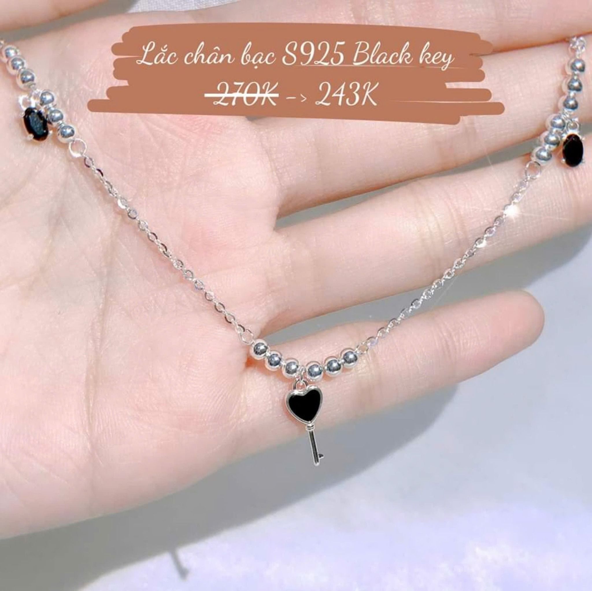 Lắc chân Bạc S925 Black Key