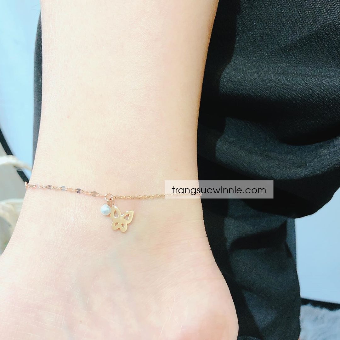 Lắc chân bướm ngọc trai VG