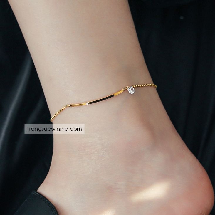 Lắc chân titan Coil gold