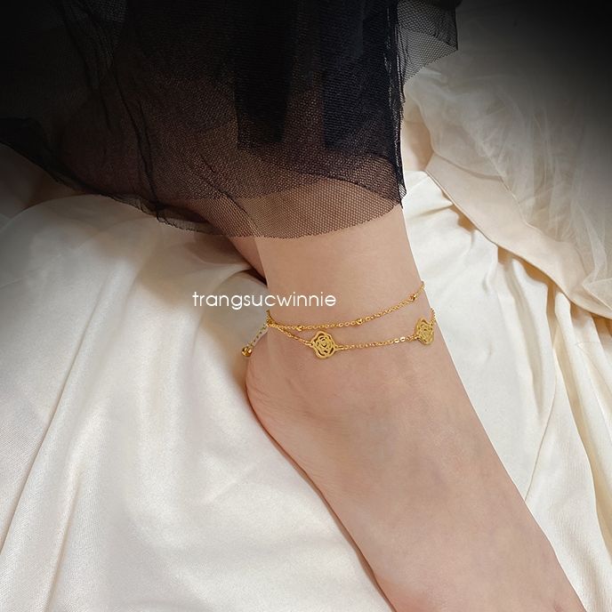 Lắc chân titan Layer Rose
