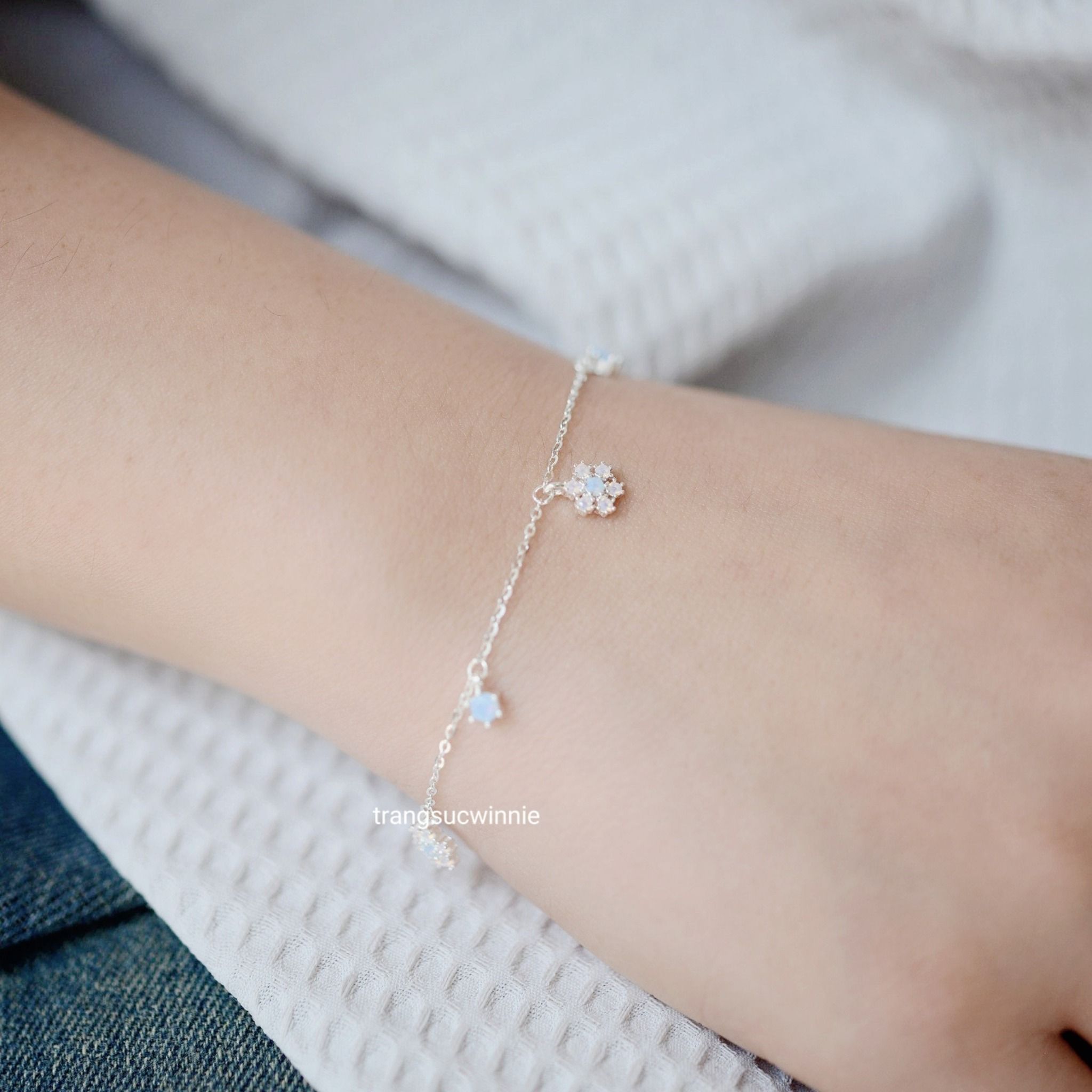 Lắc tay Bạc S925 Blue Snowflake