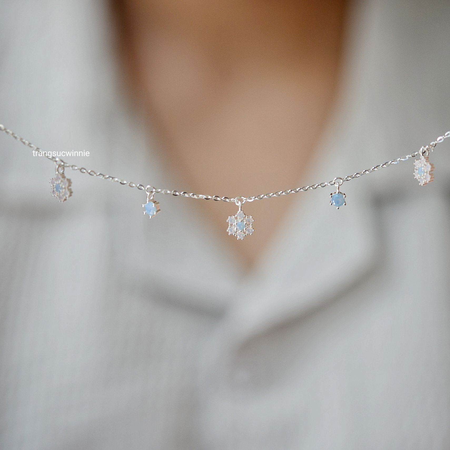 Lắc tay Bạc S925 Blue Snowflake