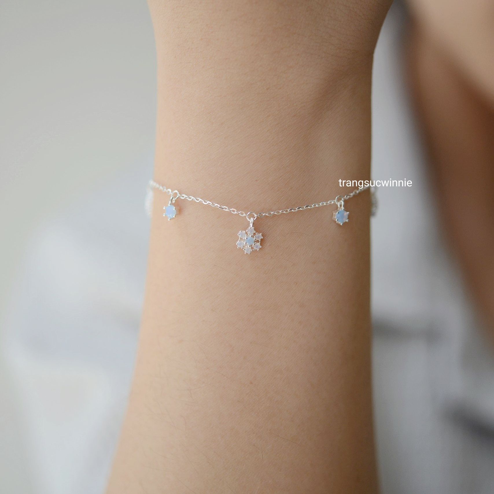 Lắc tay Bạc S925 Blue Snowflake