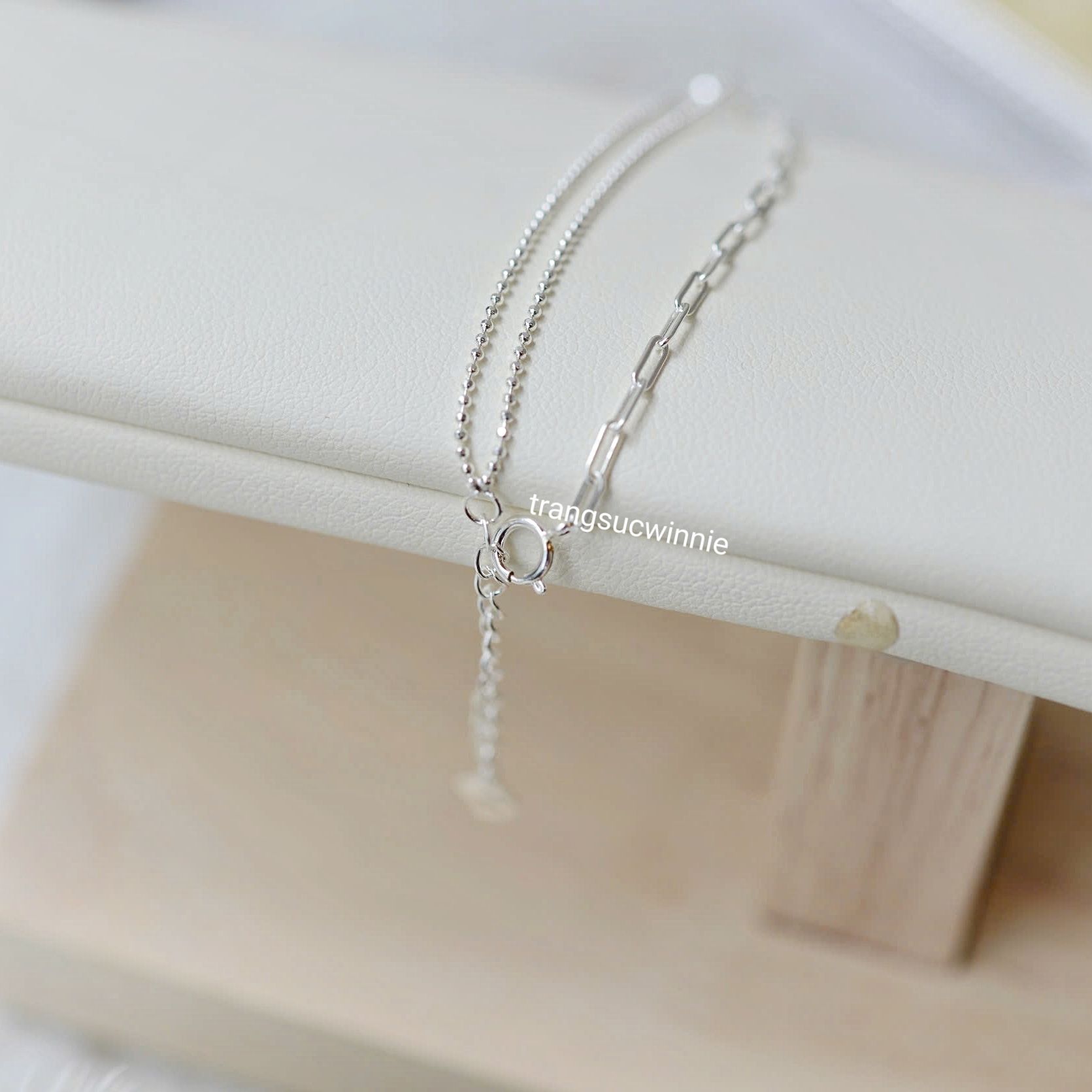 Lắc tay Bạc S925 Chain bi heart