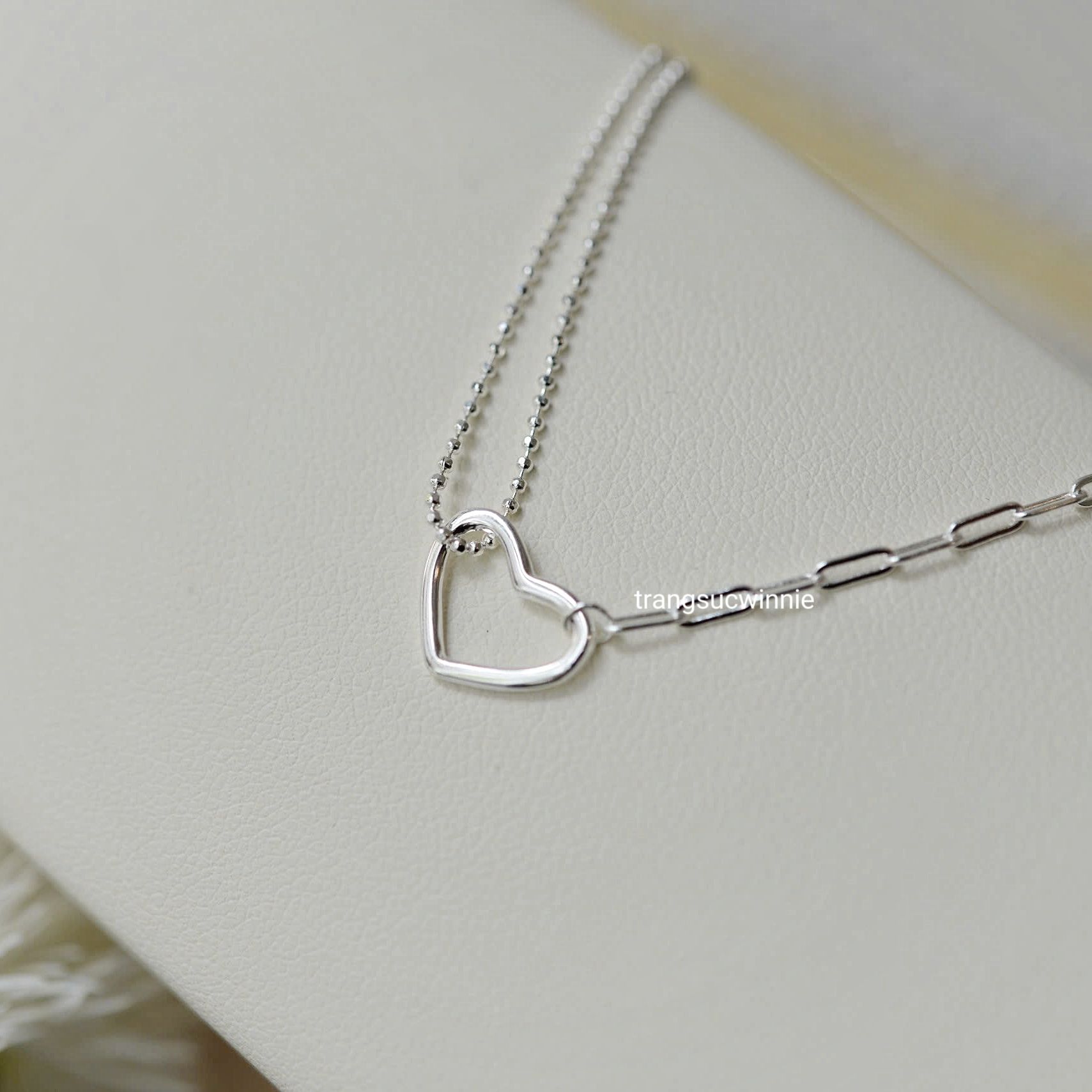 Lắc tay Bạc S925 Chain bi heart