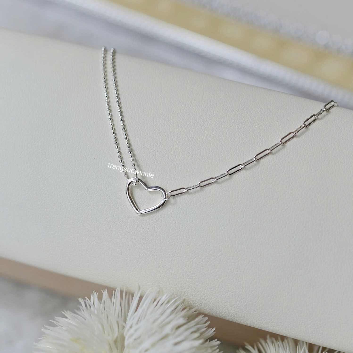 Lắc tay Bạc S925 Chain bi heart