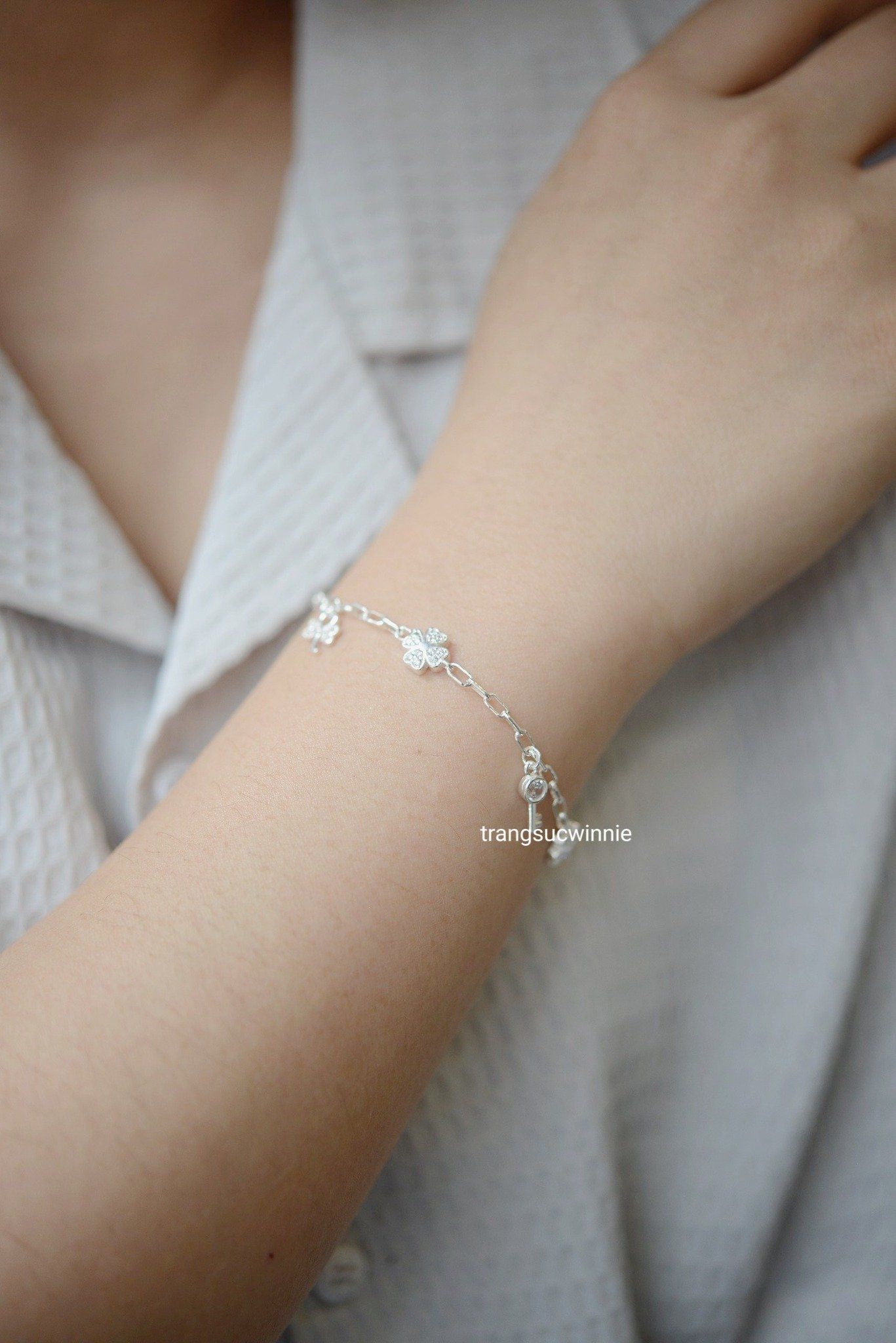 Lắc tay Bạc S925 Clover key