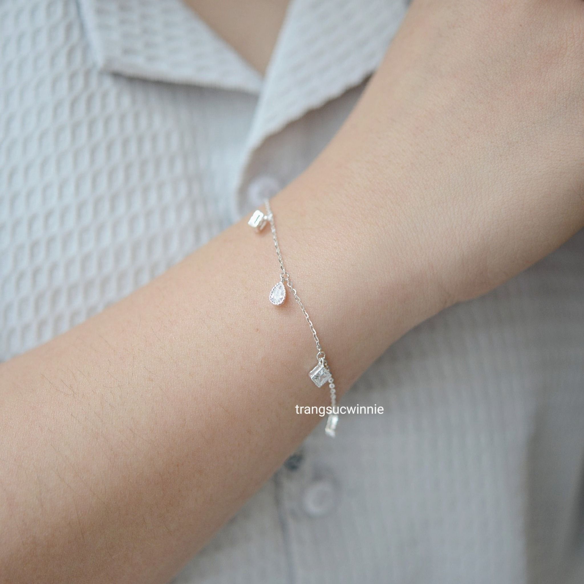 Lắc tay Bạc S925 Drop square