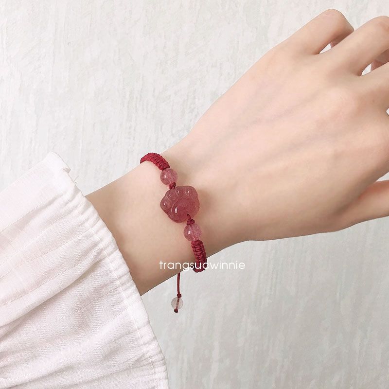Lắc tay dây Chân mèo đỏ