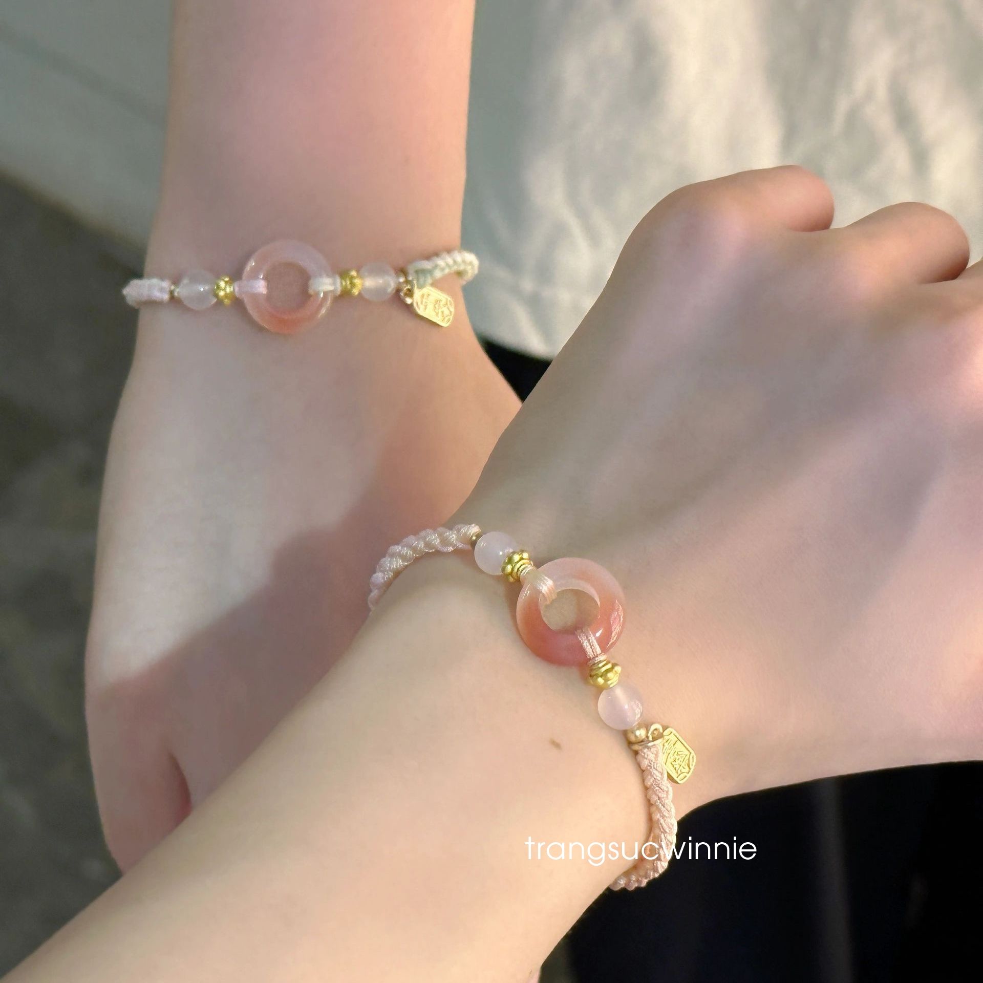 Lắc tay dây Khấu hồng