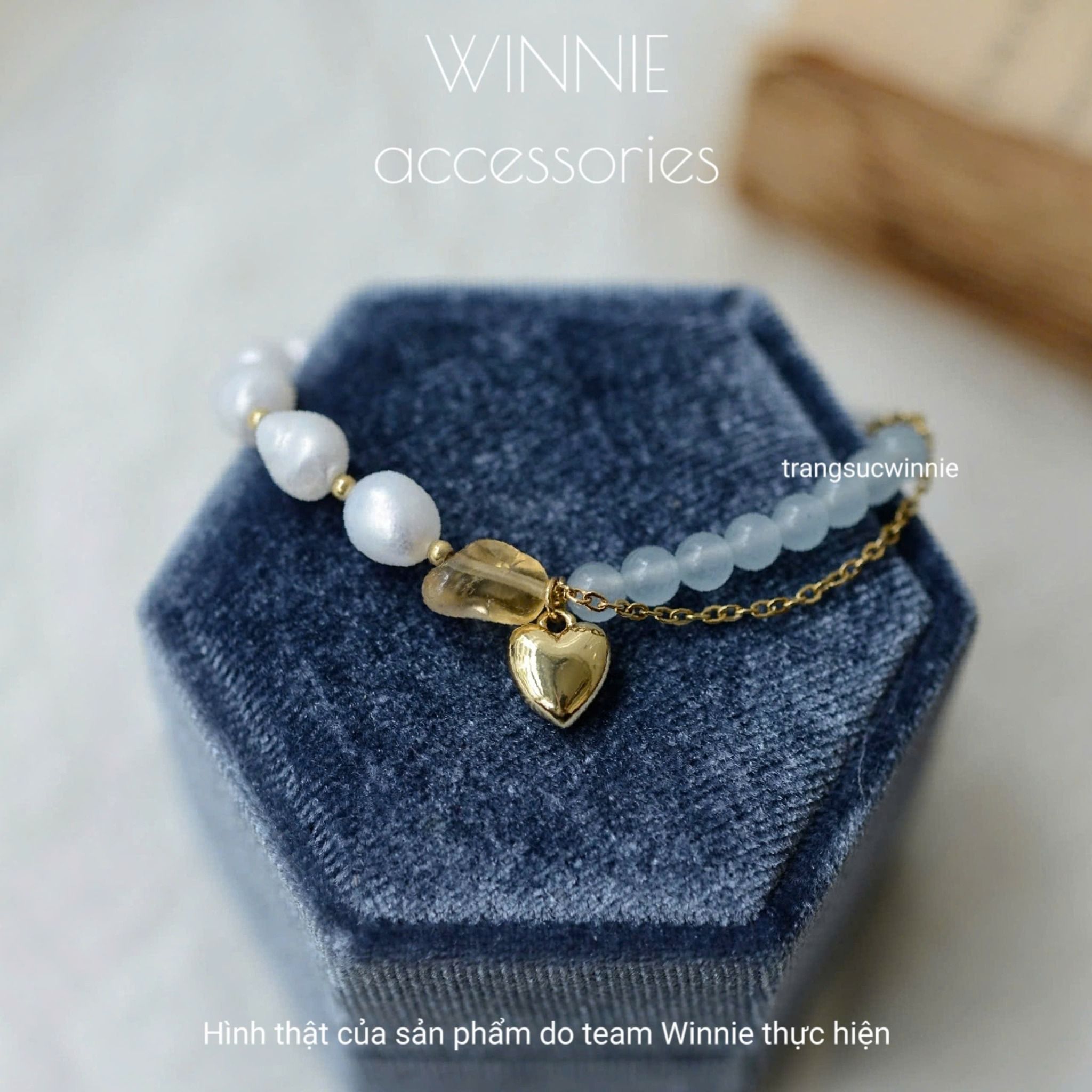 Lắc tay Titan ngọc trai Aqua Heart