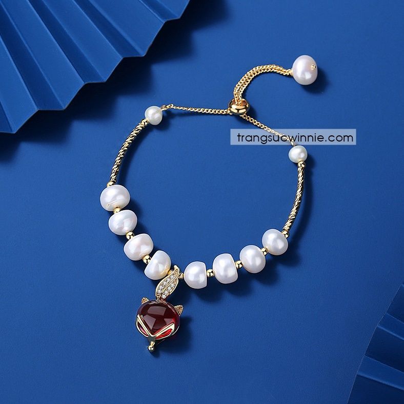 Lắc tay ngọc trai hồ ly đỏ
