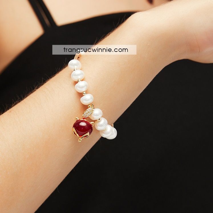 Lắc tay ngọc trai hồ ly đỏ