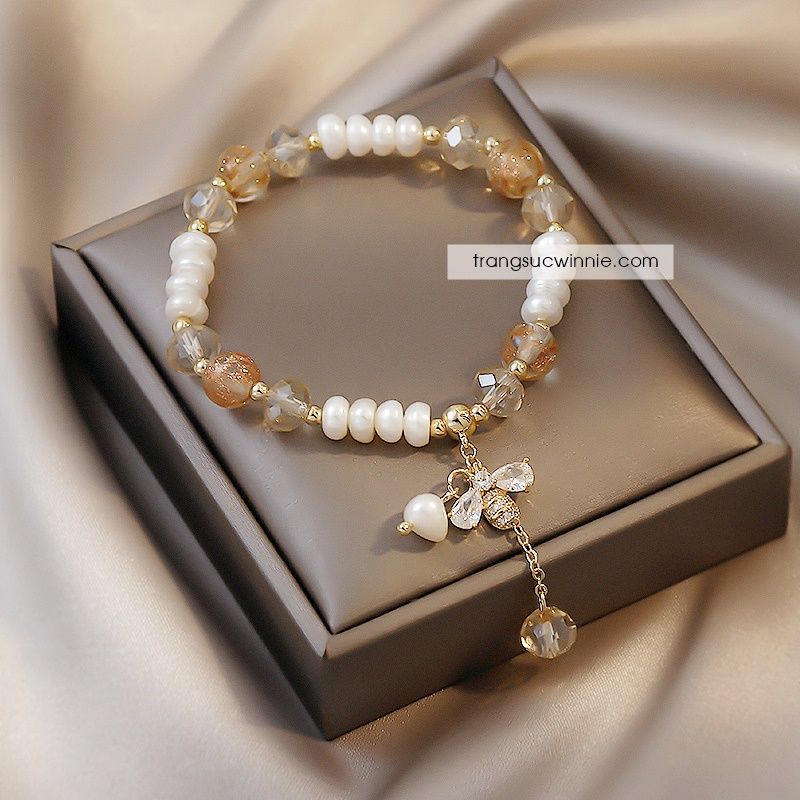 Lắc tay Ngọc trai bee pha lê