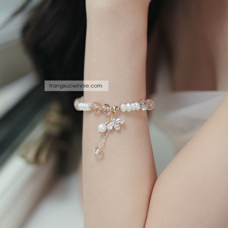 Lắc tay Ngọc trai bee pha lê