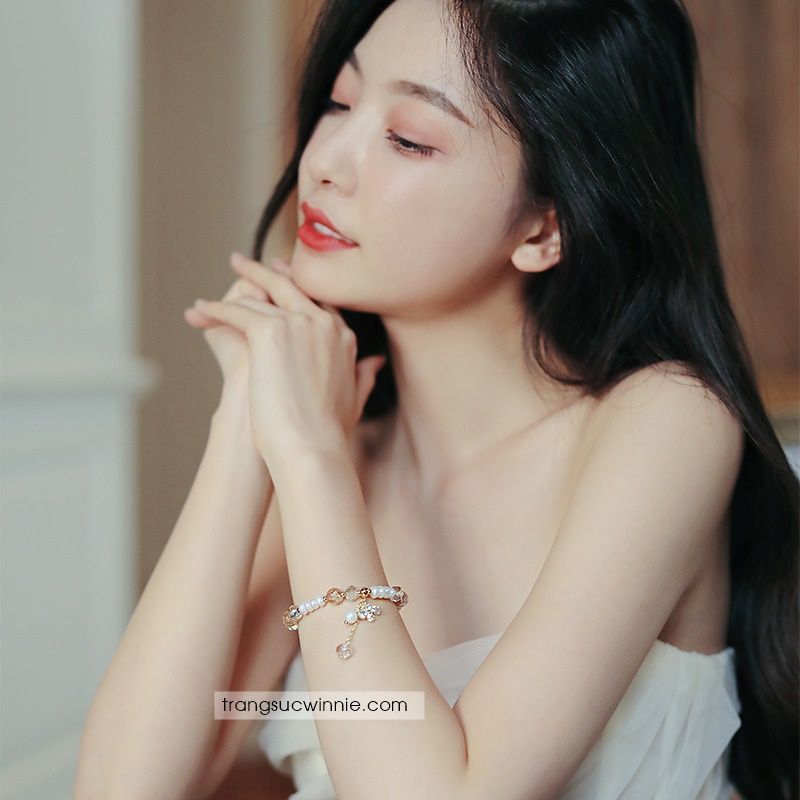 Lắc tay Ngọc trai bee pha lê