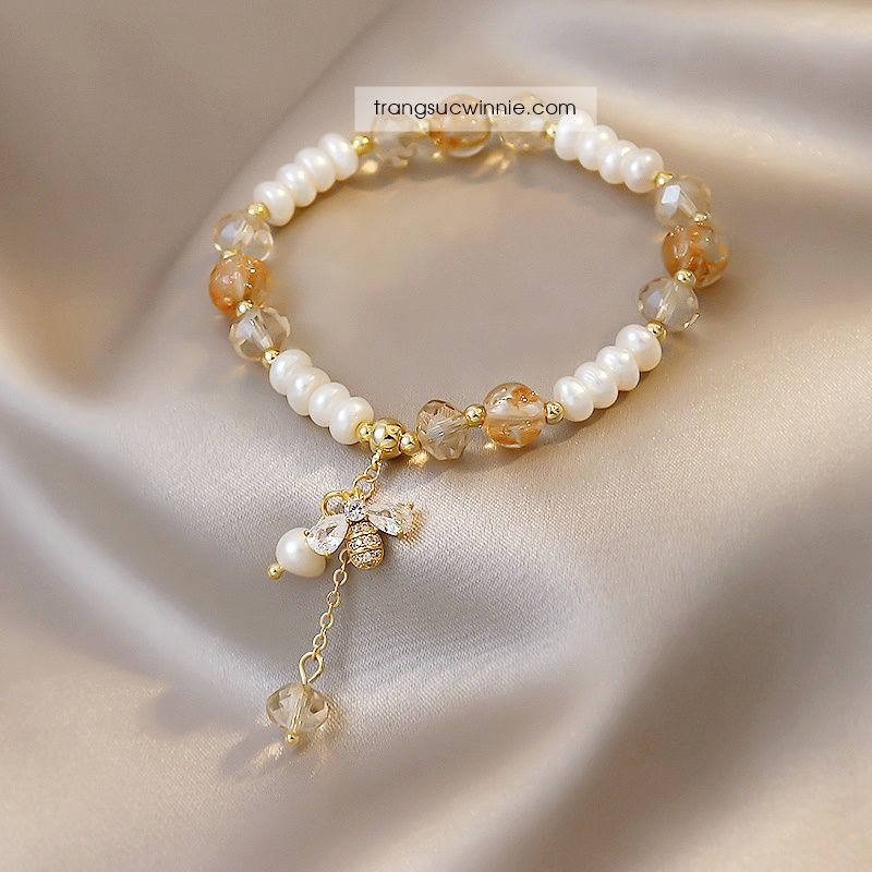 Lắc tay Ngọc trai bee pha lê