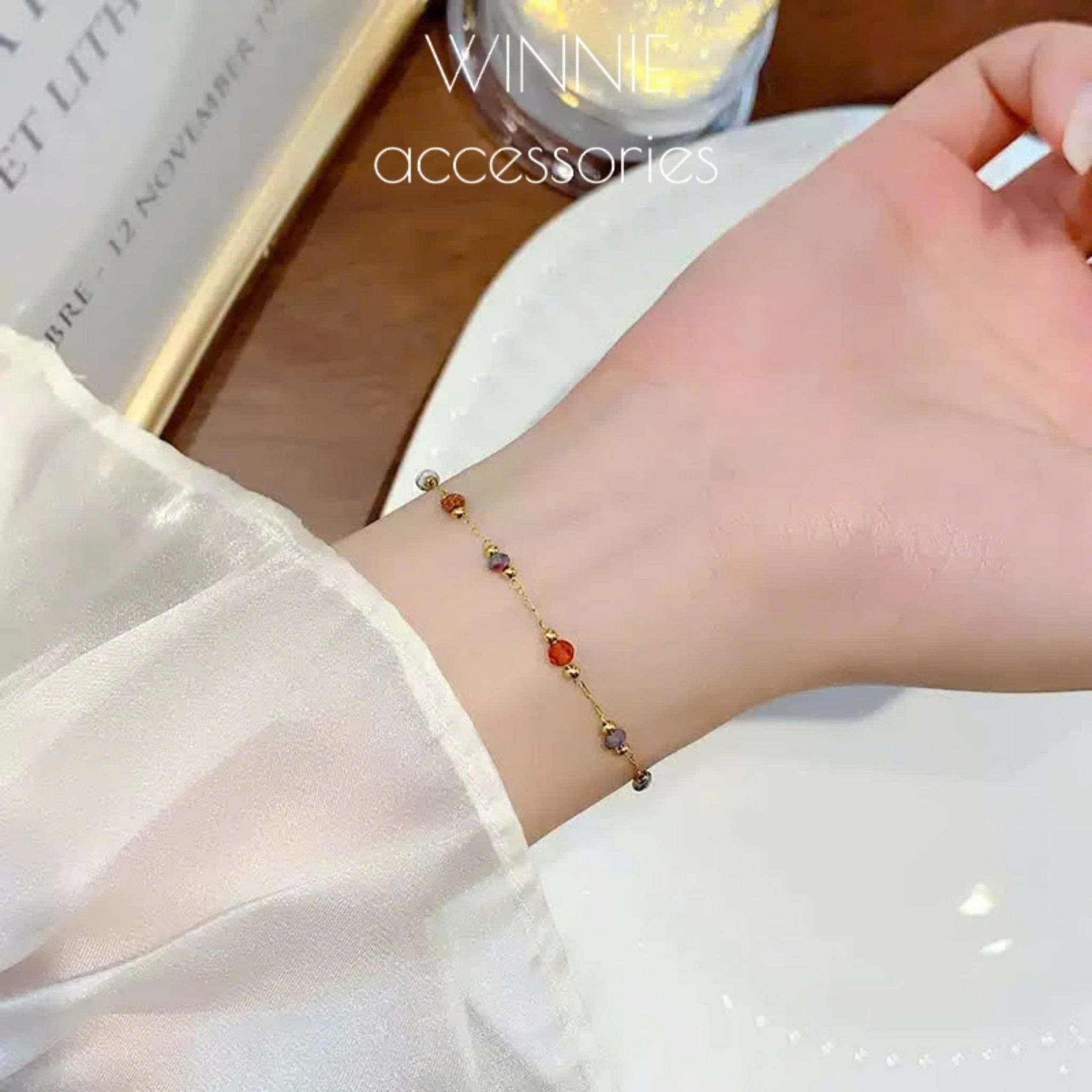 Lắc tay titan Pha lê màu