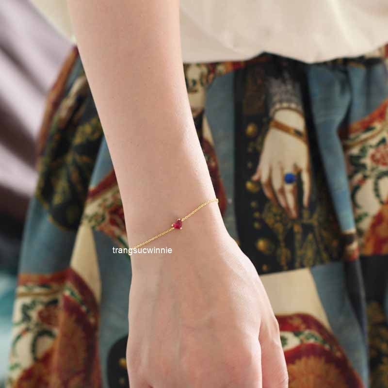 Lắc tay Bạc S925 Mono Pink heart